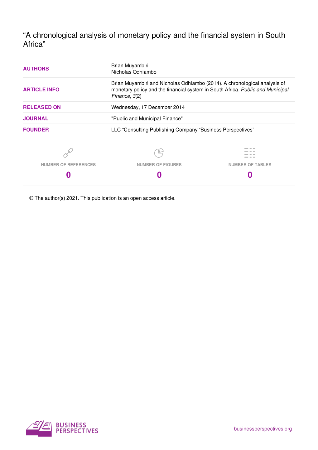 A Chronological Analysis of Monetary Policy and the Financial System in South Africa”