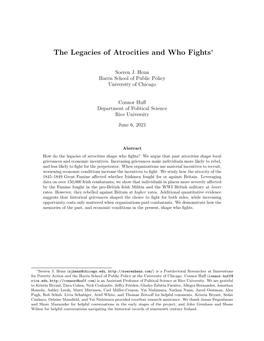 The Legacies of Atrocities and Who Fights∗