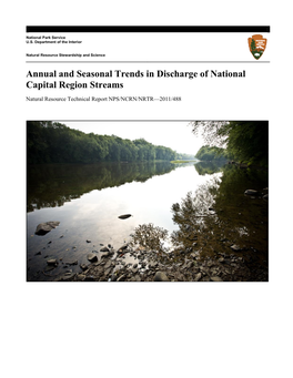 Annual and Seasonal Trends in Discharge of National Capital Region Streams