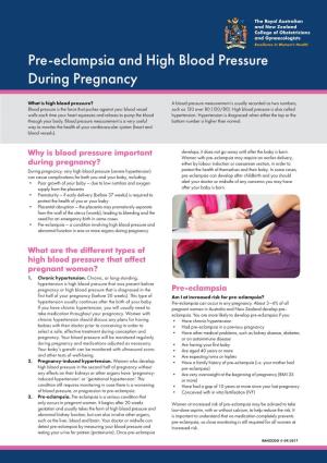Pre-Eclampsia and High Blood Pressure During Pregnancy