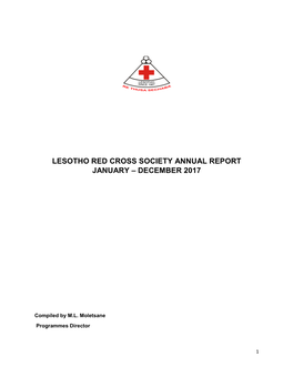 Lesotho Red Cross Society Annual Report January – December 2017