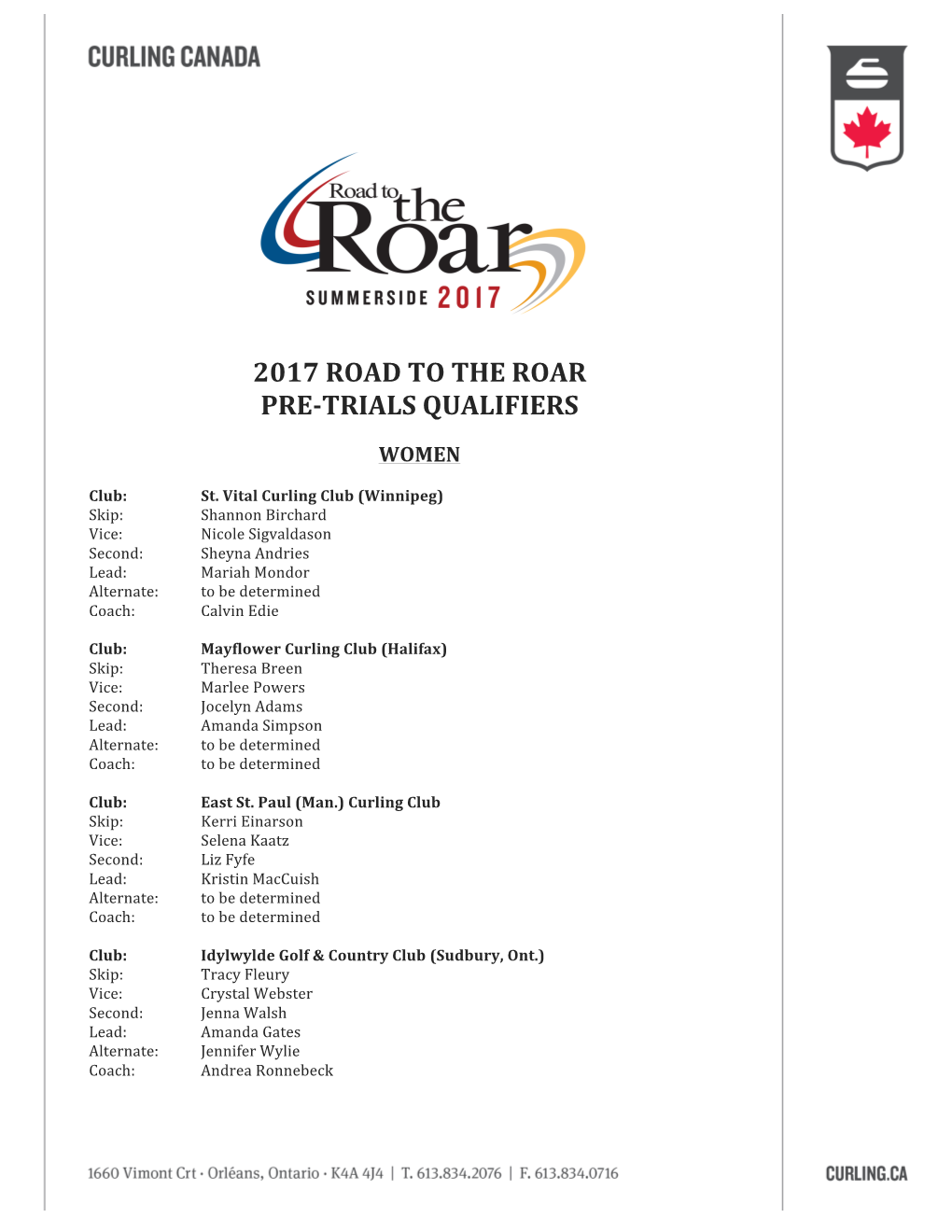 2017 Road to the Roar Pre-Trials Qualifiers