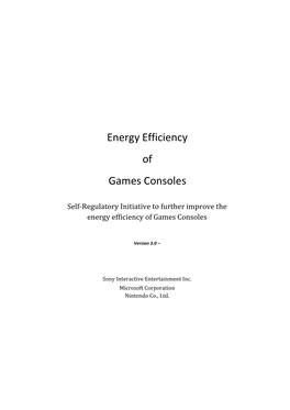 Energy Efficiency of Games Consoles