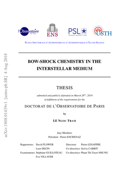 Bow-Shock Chemistry in the Interstellar Medium Thesis