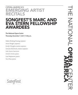 Songfest's Marc and Eva Stern Fellowship
