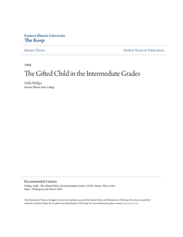 The Gifted Child in the Intermediate Grades