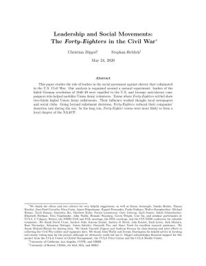 Leadership and Social Movements: the Forty-Eighters in the Civil War∗
