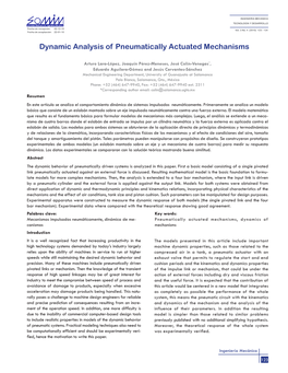 Dynamic Analysis of Pneumatically Actuated Mechanisms