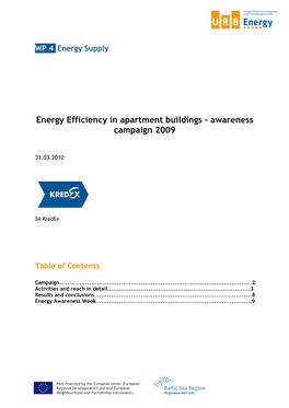 Energy Efficiency in Apartment Buildings - Awareness Campaign 2009
