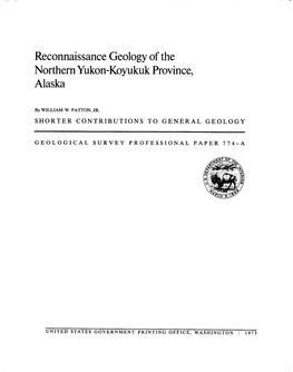 Reconnaissance Geology of the Northern Yukon-Koyukuk Province, Alaska