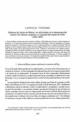 Gobierno De Alonso De Ribera: Sus Dificultades En La Administración Interior