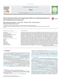 Plant-Derived Smoke and Temperature Effects on Seed Germination of Five