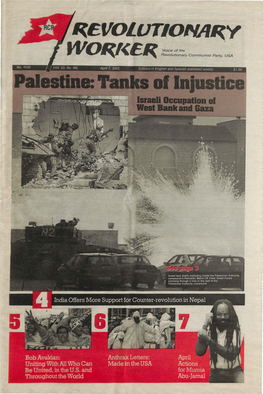 Palesllala: Tanks of Injustice Israeli Occupadon of Wast Bank Md Gaza Page 2-Revolutionary W>Rker-April 7, 2002