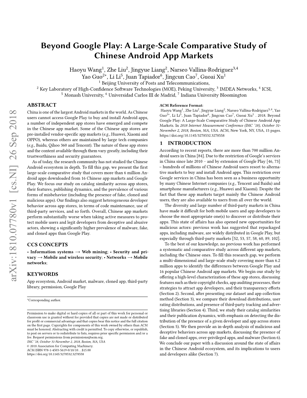 A Large-Scale Comparative Study of Chinese Android App Markets