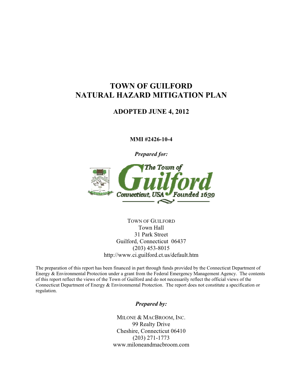 Town of Guilford Natural Hazard Mitigation Plan