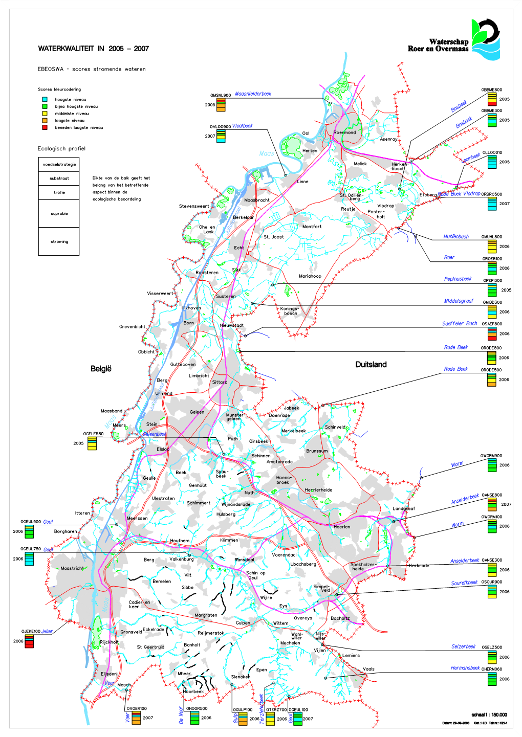 Maas Belgie .. Duitsland Waterschap En Overmaas Roer De Noor