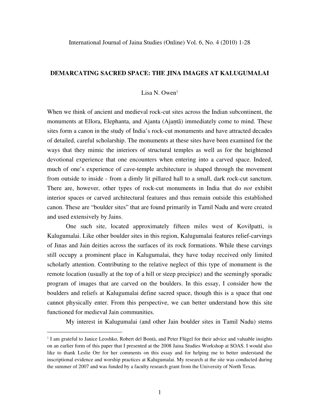 1 International Journal of Jaina Studies (Online) Vol. 6, No. 4 (2010
