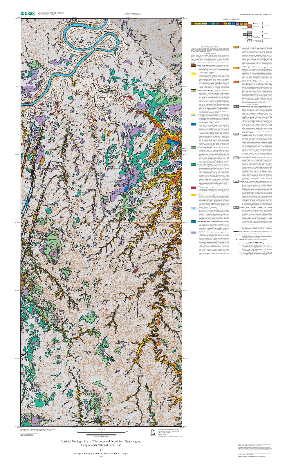 Surficial Geologic Map of the Loop and Druid Arch Quadrangles