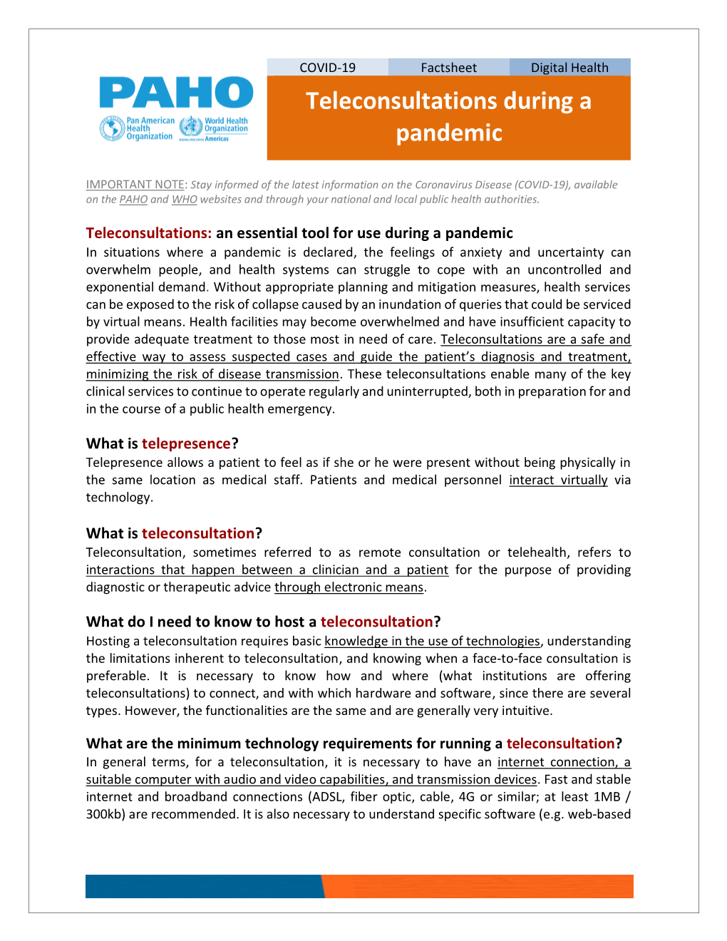 Teleconsultations During a Pandemic