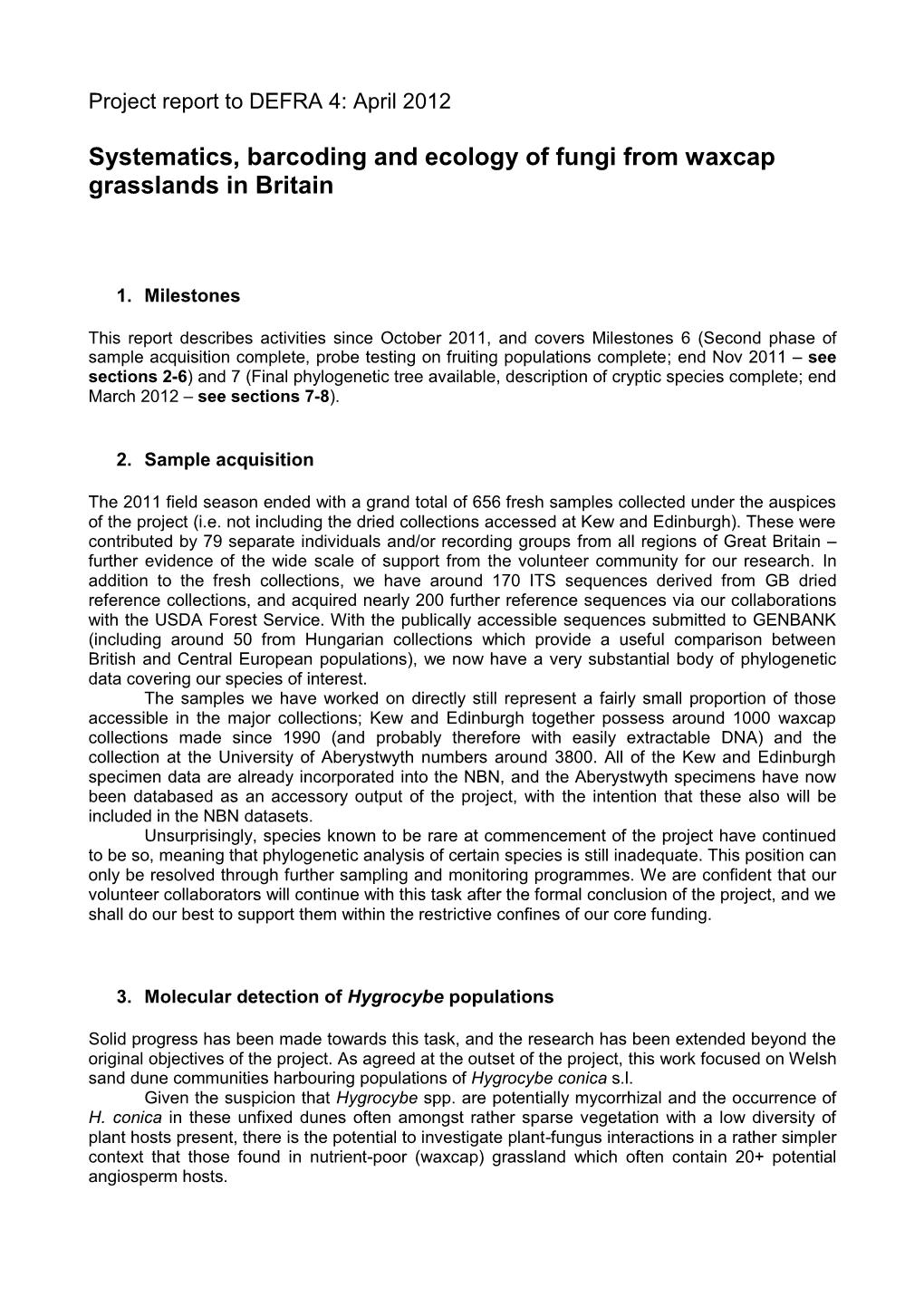 Systematics, Barcoding and Ecology of Fungi from Waxcap Grasslands in Britain