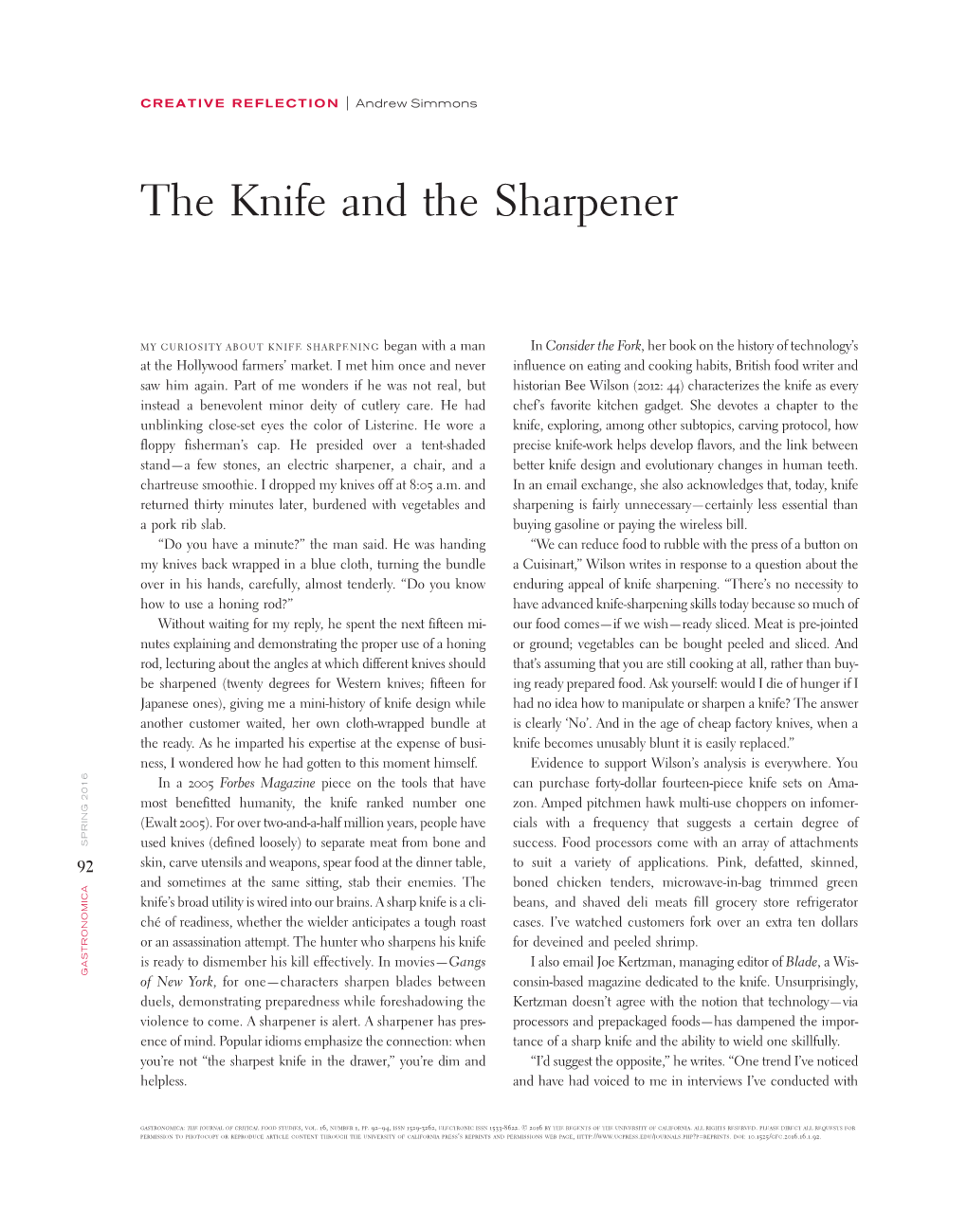 The Knife and the Sharpener