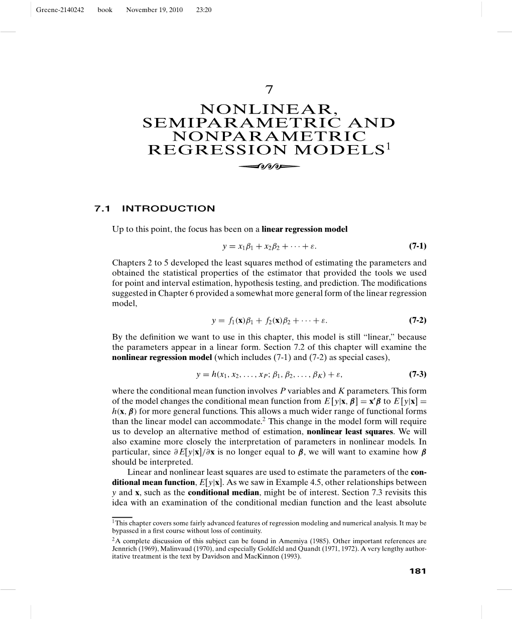 7. Nonlinear Regression Models