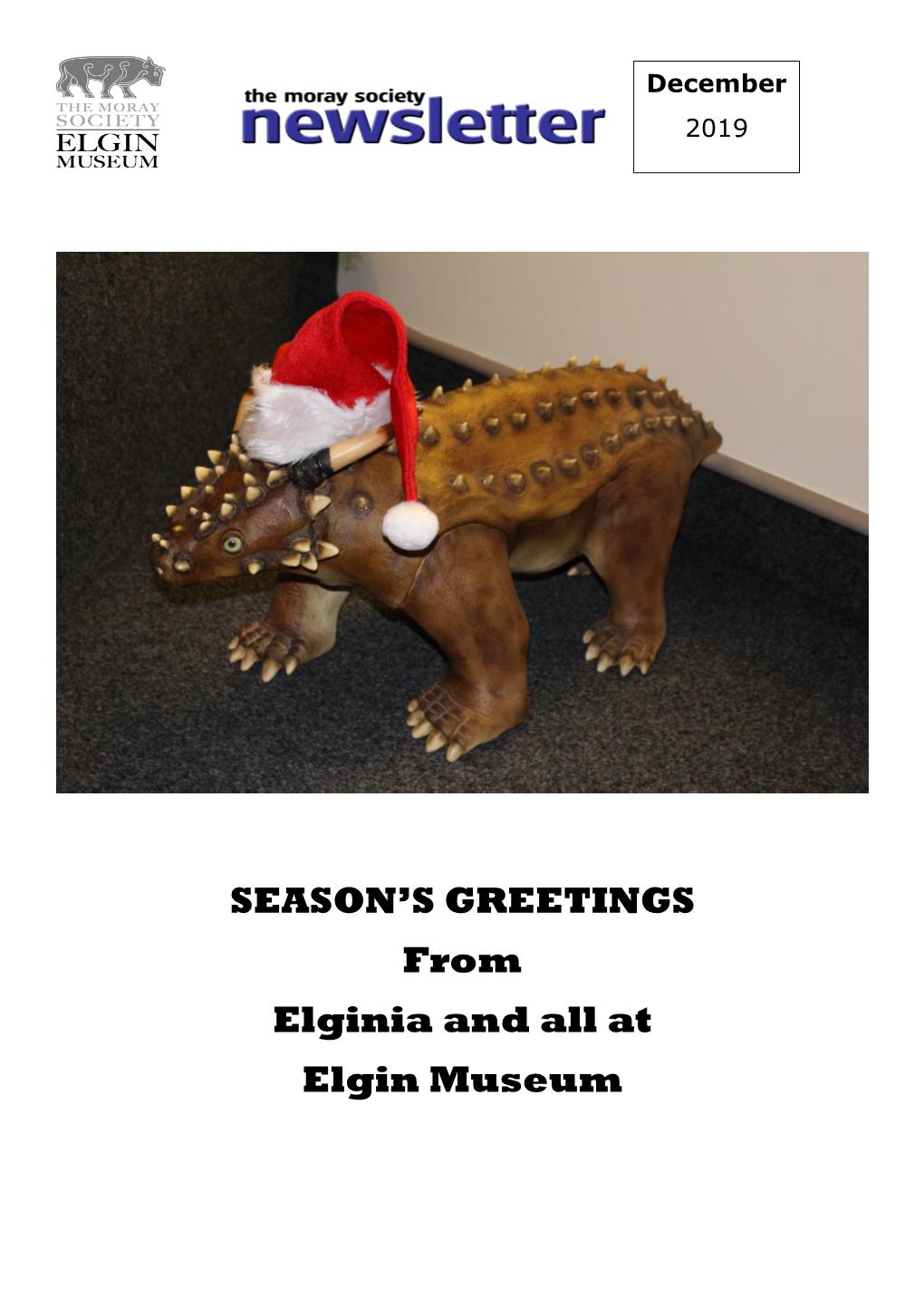 SEASON's GREETINGS from Elginia and All at Elgin Museum