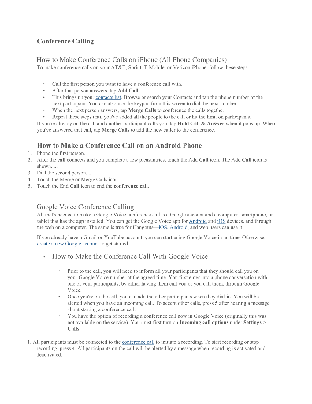 How to Make a Conference Call on an Android Phone Google Voice Conf