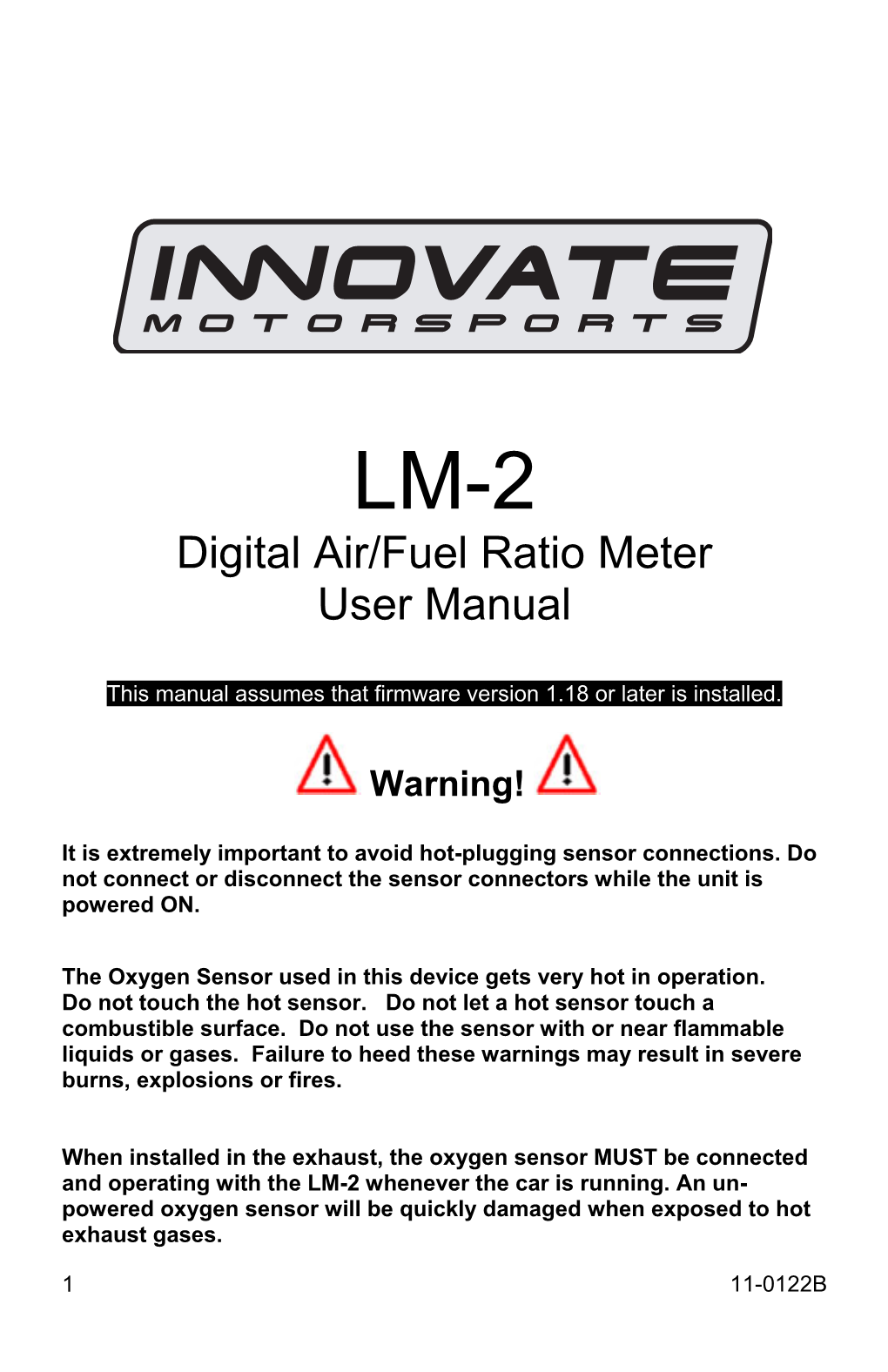 Digital Air/Fuel Ratio Meter User Manual