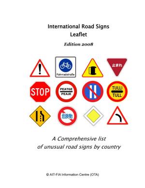 International Road Signs Leaflet