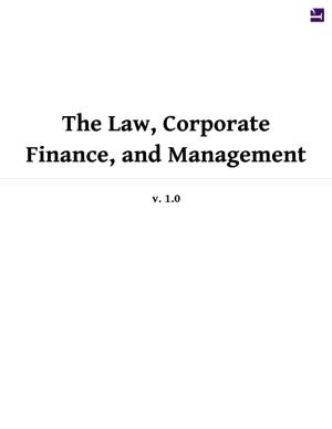 The Law, Corporate Finance, and Management