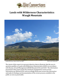 Lands with Wilderness Characteristics: Waugh Mountain