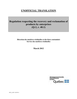 Guidance Document for the Application of the Regulation