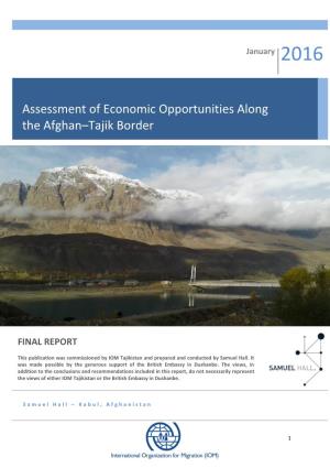 Assessment of Economic Opportunities Along the Afghan