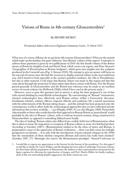 Visions of Rome in 4Th-Century Gloucestershire1