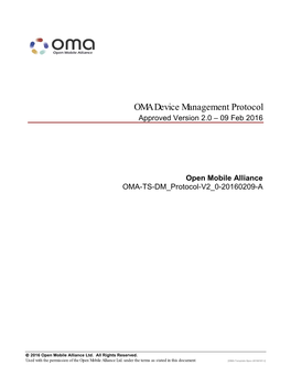 OMA-TS-DM Protocol-V2 0-20160209-A