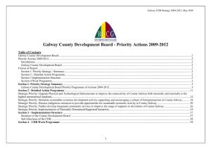 Galway County Development Board - Priority Actions 2009-2012