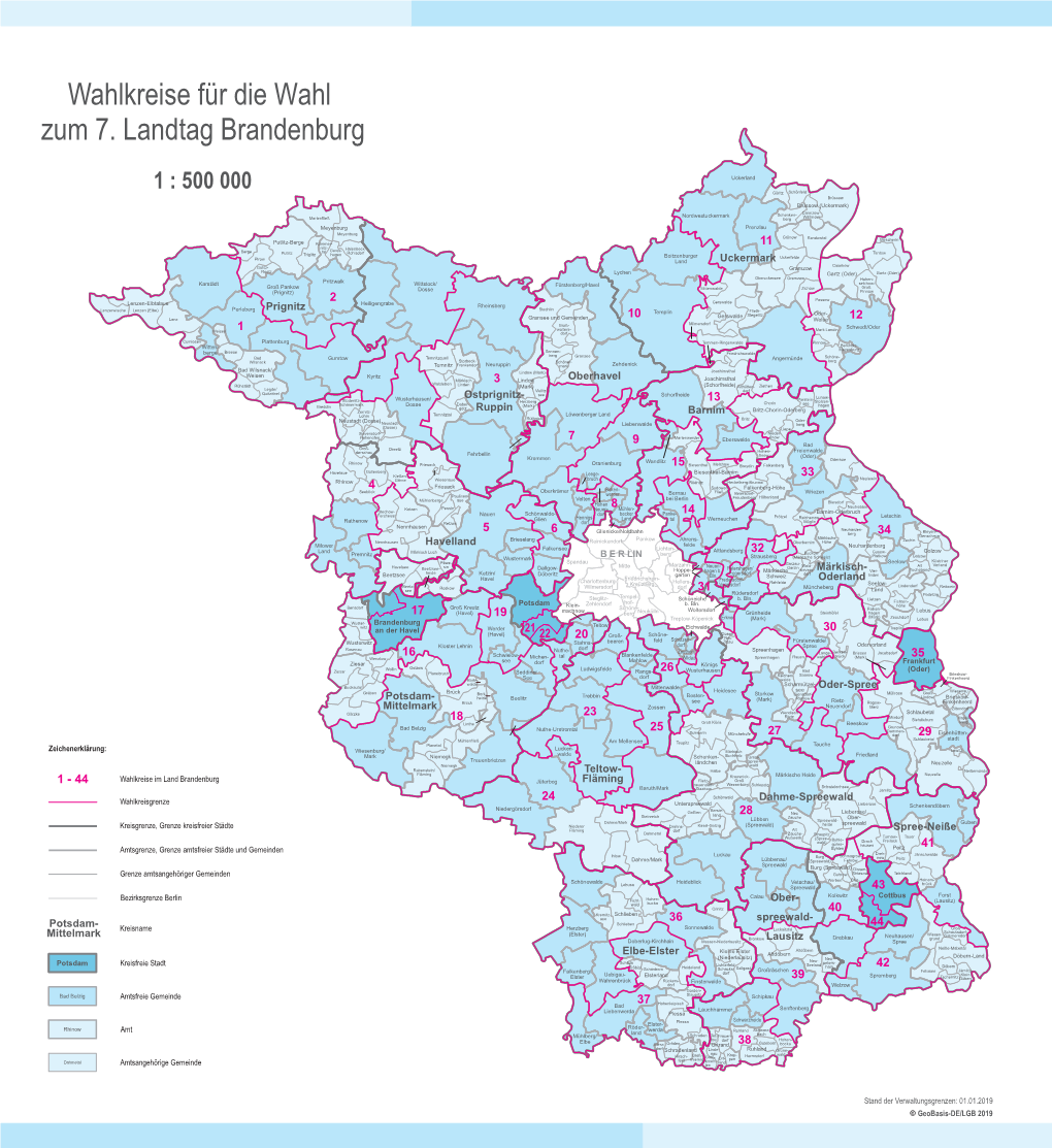 Wahlkreise Für Die Wahl Zum 7. Landtag Brandenburg