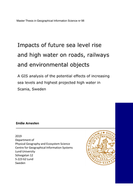 Impacts of Future Sea Level Rise and High Water on Roads, Railways And