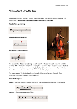 Writing for the Double Bass