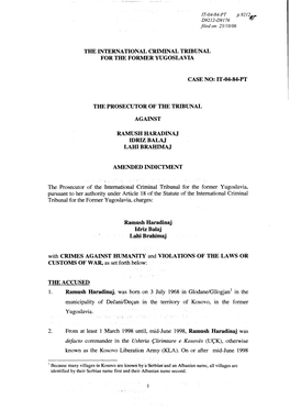 Pros. V. R. Haradinaj Et Al.: Amended Indictment, 25-10-2006