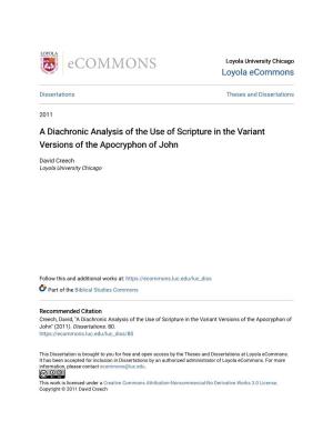 A Diachronic Analysis of the Use of Scripture in the Variant Versions of the Apocryphon of John