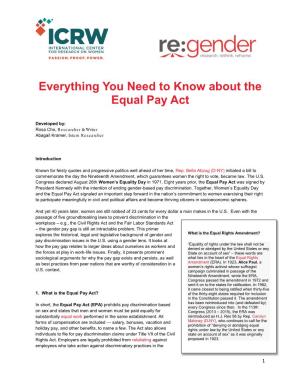 Everything You Need to Know About the Equal Pay Act
