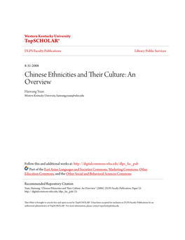 Chinese Ethnicities and Their Culture: an Overview