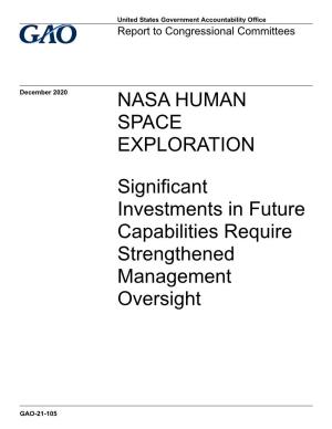 Gao-21-105, Nasa Human Space Exploration