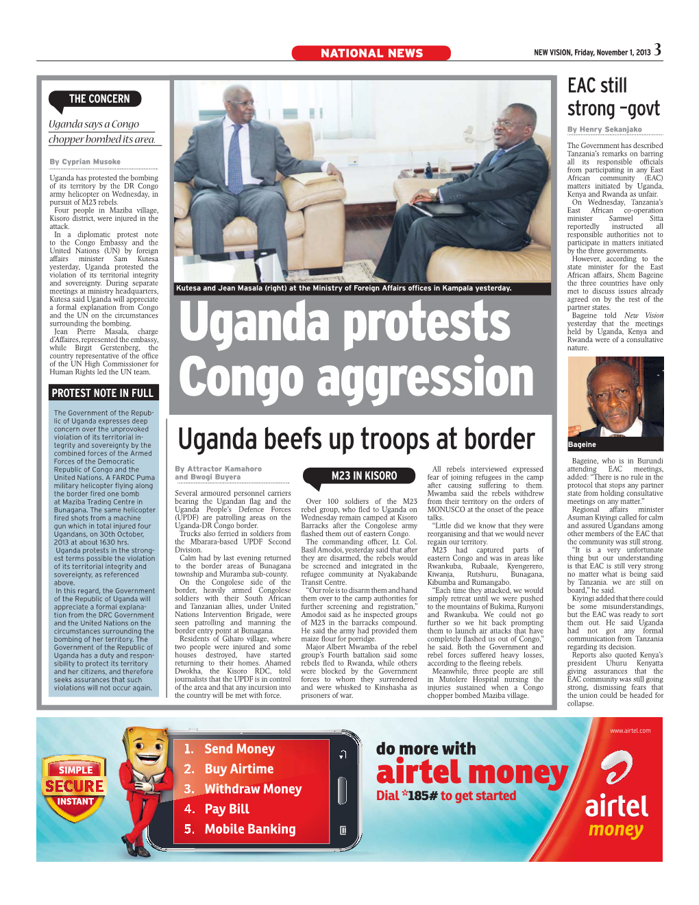 Uganda Protests Congo Aggression