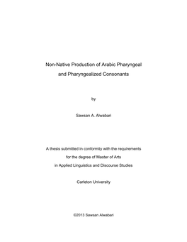 Non-Native Production of Arabic Pharyngeal and Pharyngealized Consonants