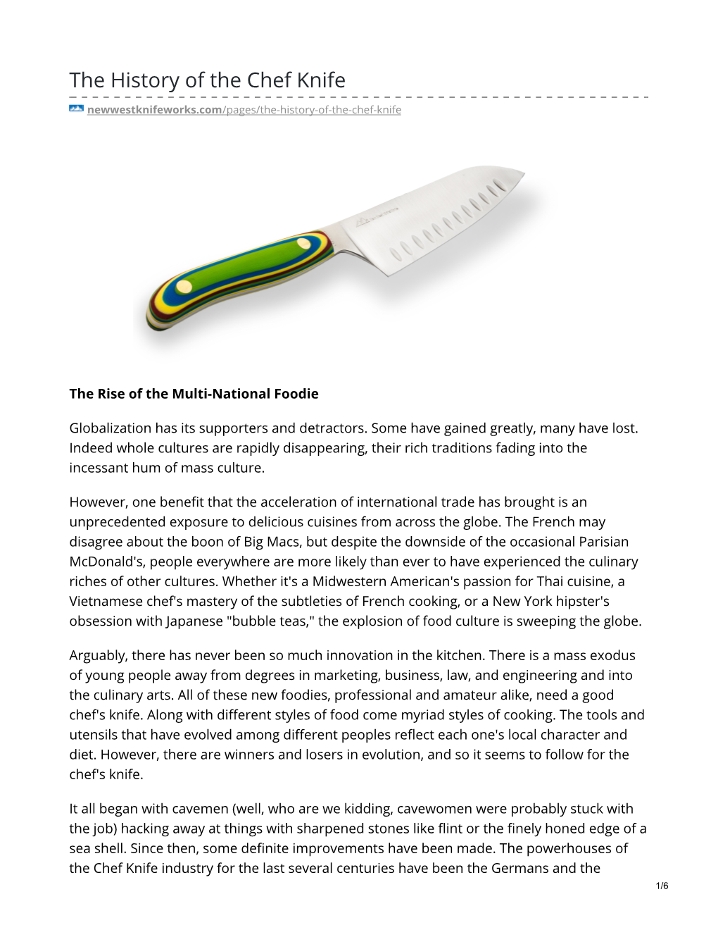 The History of the Chef Knife