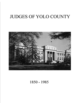 Judges of Yolo County, 1850-1985