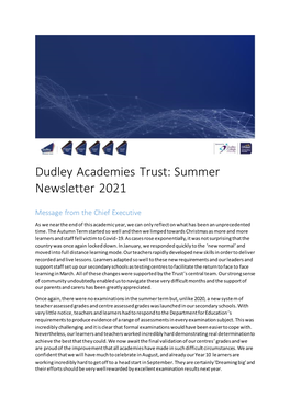 Dudley Academies Trust: Summer Newsletter 2021